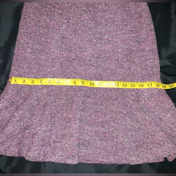 Women’s Ann Taylor Mermaid Ruffle Skirt Size 0 Pink/Black Tweed Wool Blend - Picture 12 of 12